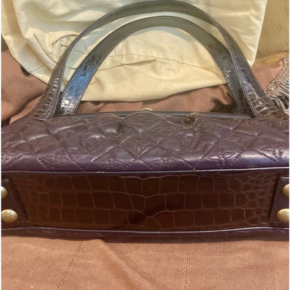 ***RARE***Louis Vuitton Alligator-Trimmed Vienna Sac Fermoir MM Handle Bag - Picture 8 of 16